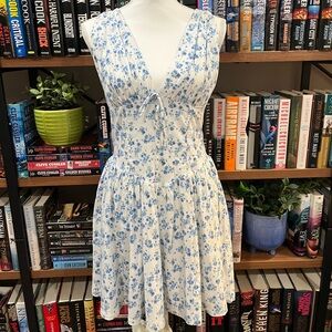 Blue and White Floral Dress